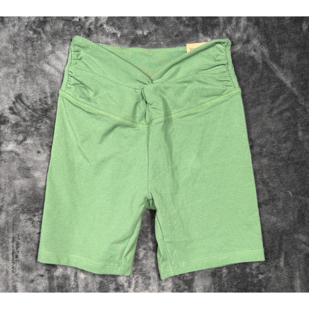 NWT Victoria's Secret PINK Women's S Green High Waist 6" Bike Shorts Cotton